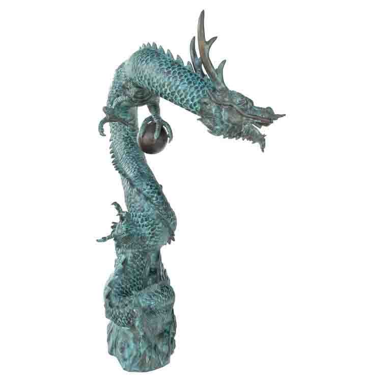 天球　ドラゴン彫刻オブジェ 天球 ドラゴン彫刻オブジェ