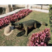 巨大な庭のワニの彫像 188cm鰐アニマルガーデン彫刻アウトドア屋外オブジェ置物 オーナメント庭園 園芸 芝生 輸入品