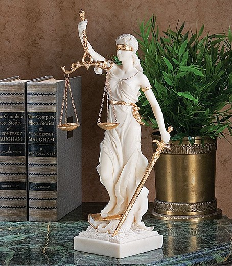 �����ν����ƥߥ�Ħ���� ˡΧ���������ħ����Ħ���������������㥹��Ħ��/ White Themis Greek Goddess Blind Justice Bonded Marble Statue Sculpture��͢����