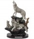 ��ξ�γ���ϵ�Ȳ�² Ħ����ʪ Ħ��/ Howling Wolf and Family on a Rock Statue for Decorative Lodge and Rustic Cabin Decor(͢����)