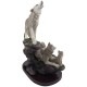 ��ξ�γ���ϵ�Ȳ�² Ħ����ʪ Ħ��/ Howling Wolf and Family on a Rock Statue for Decorative Lodge and Rustic Cabin Decor(͢����)