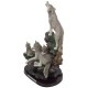 ��ξ�γ���ϵ�Ȳ�² Ħ����ʪ Ħ��/ Howling Wolf and Family on a Rock Statue for Decorative Lodge and Rustic Cabin Decor(͢����)