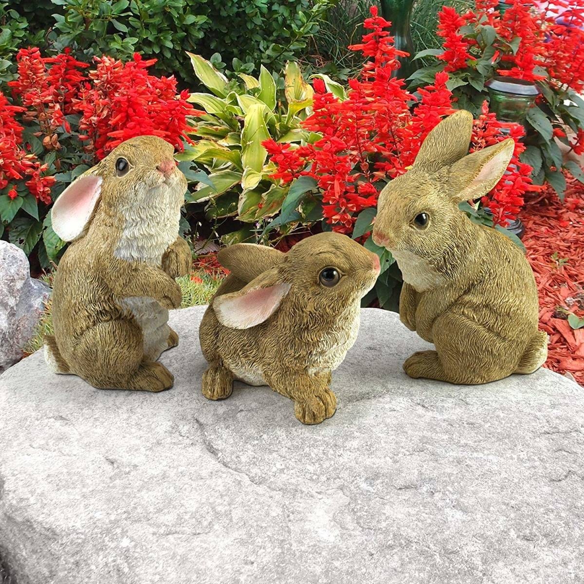 ������(����������)��Ħ�����Хˡ��ǥ� �����ǥ�Ħ��/ Design Toscano The Bunny Den Garden Rabbit Statues, Multicolored(͢����