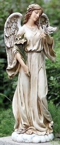 �⤵ ��62��� �襻�ե��������� ȷ��ɴ�����ŷ�ȡ������� Ħ�� / Roman Josephs Studio Angel with Dove and Lily Flowers Outdoor Garden Statue,��͢����