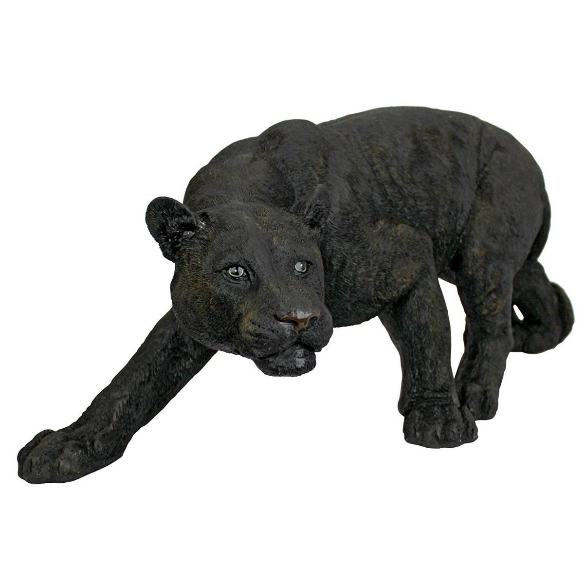 ��ɿ �֥�å��ѥ󥵡� �����ǥ�Ħ�� �ԥ塼�� ����ɥ��ץ�ǥ���// Shadowed Predator Black Panther Garden Statuee[͢����