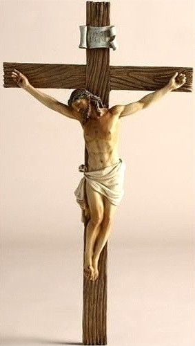 �����������ꥹ�� ������ Ħ�� Ħ�� �⤵ ��33���/ Jesus Nailed On The Cross Resin Wall Crucifix, 14 Inch��͢����