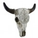 ��²�ǥ�����Τ��� ��ͺ�� Ƭ���� ������ Ħ�� Ħ��/ Tribal Design Carved White Bull Skull Wall Hanging��͢���ʡ�