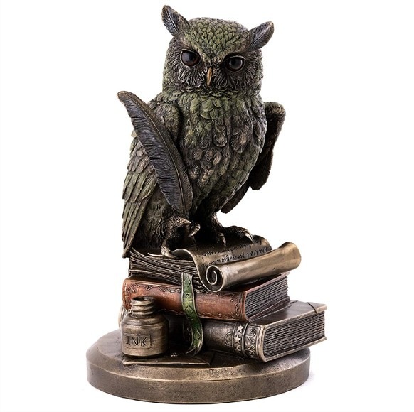 �ܤξ�� �ۡ��󡦥ե������� �դ����� Ħ�� �֥�������ʪ Ħ�磻��ƥꥢ ���֥���/ Horned Owl on Books Statue (͢����