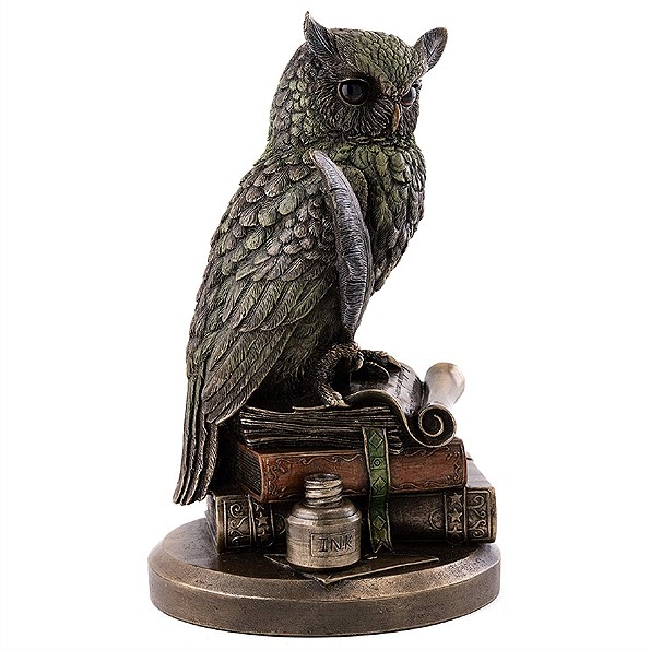 �ܤξ�� �ۡ��󡦥ե������� �դ����� Ħ�� �֥�������ʪ Ħ�磻��ƥꥢ ���֥���/ Horned Owl on Books Statue (͢����