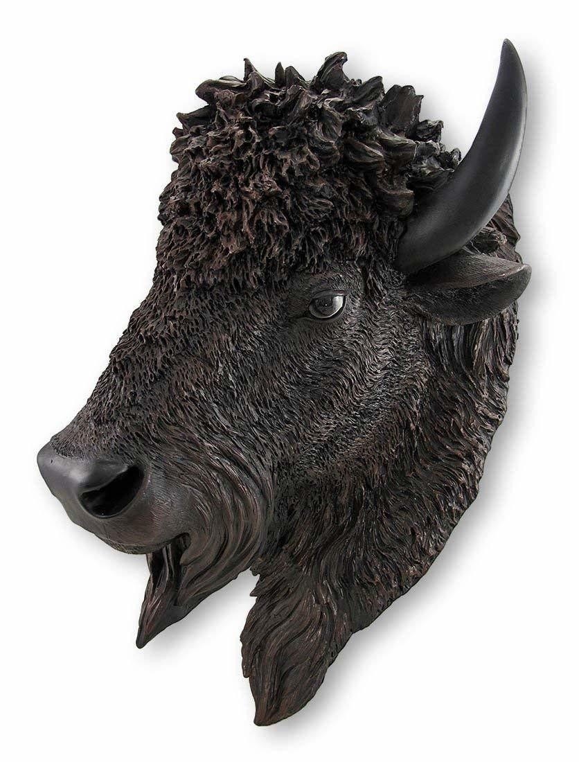 �ꥢ��ʥ֥�å��Хåե�����/�Х�����Ƭ���ʥ�������ޥ���ȥإåɡ� Ħ�� Ħ��/ Black Buffalo / Bison Wall Mount Head��͢����