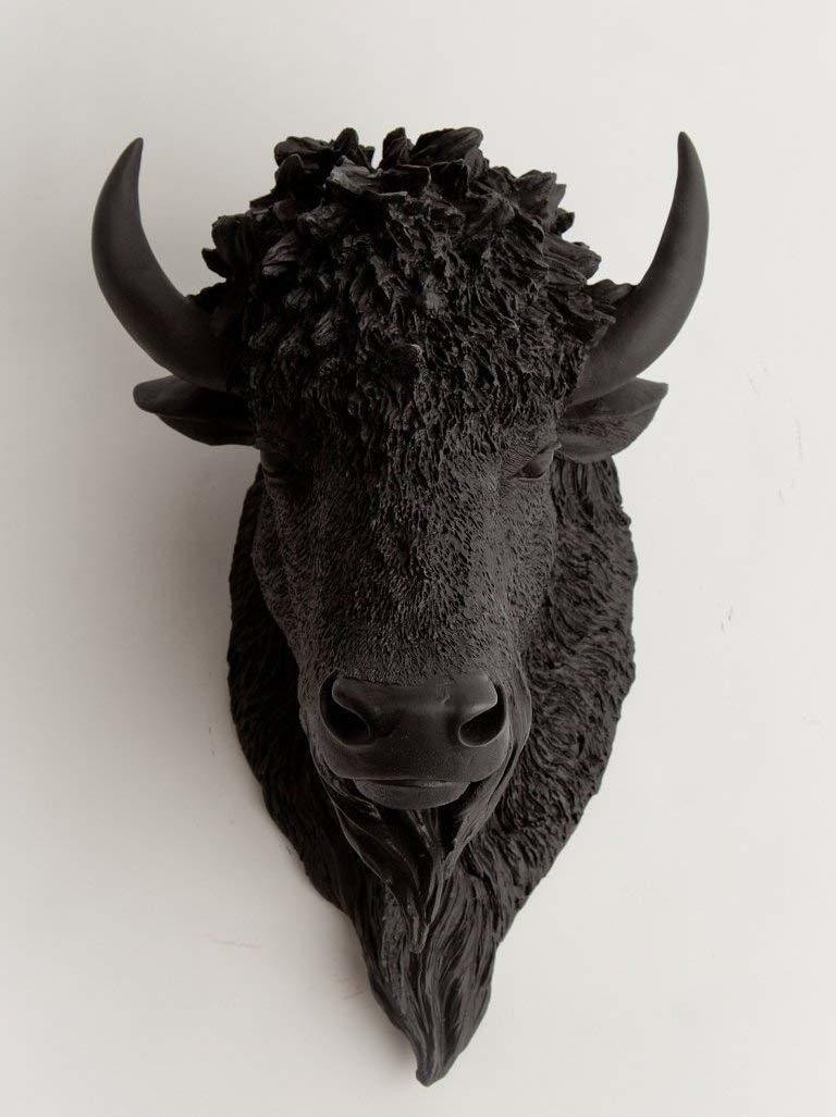 �ꥢ��ʥ֥�å��Хåե�����/�Х�����Ƭ���ʥ�������ޥ���ȥإåɡ� Ħ�� Ħ��/ Black Buffalo / Bison Wall Mount Head��͢����