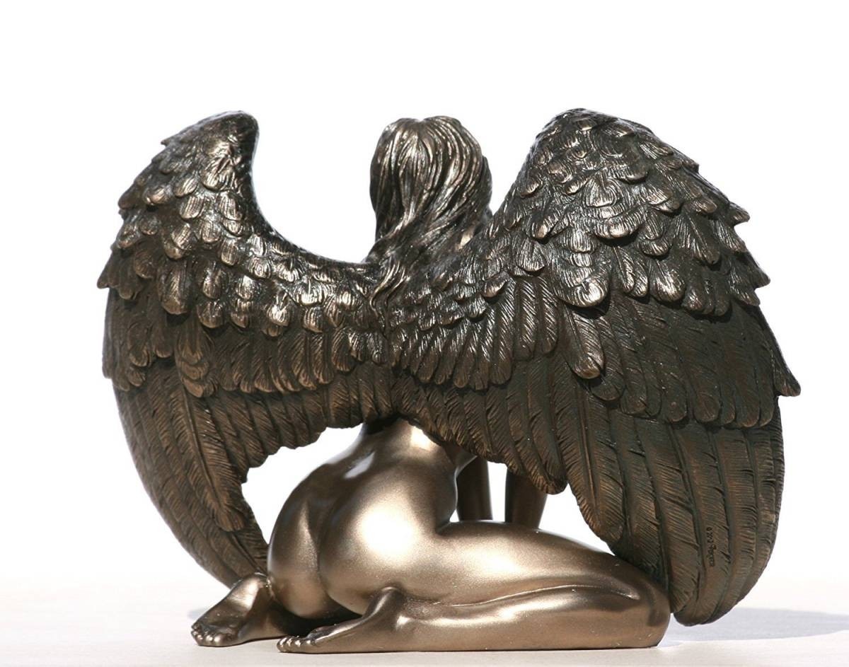  ŷ ̡ɥ󥰥󥸥 ֥ Ħ Ħ/Bronzed Finish Kneeling Nude Winged Female Statue͢