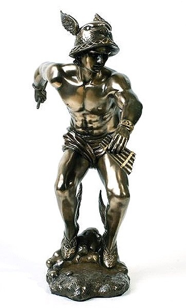 ���ꥷ��� �إ�᥹���ޡ�����꡼ �֥������ž夲Ħ��/ Greek God Hermes Bronzed Finish Statue Mercury Luck��͢���ʡ�