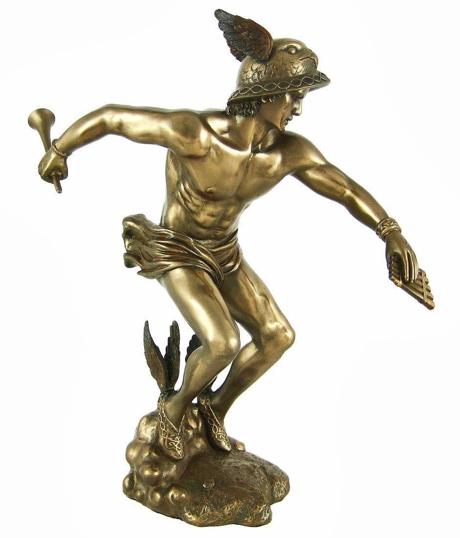 ���ꥷ��� �إ�᥹���ޡ�����꡼ �֥������ž夲Ħ��/ Greek God Hermes Bronzed Finish Statue Mercury Luck��͢���ʡ�