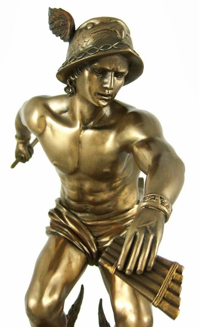 ���ꥷ��� �إ�᥹���ޡ�����꡼ �֥������ž夲Ħ��/ Greek God Hermes Bronzed Finish Statue Mercury Luck��͢���ʡ�