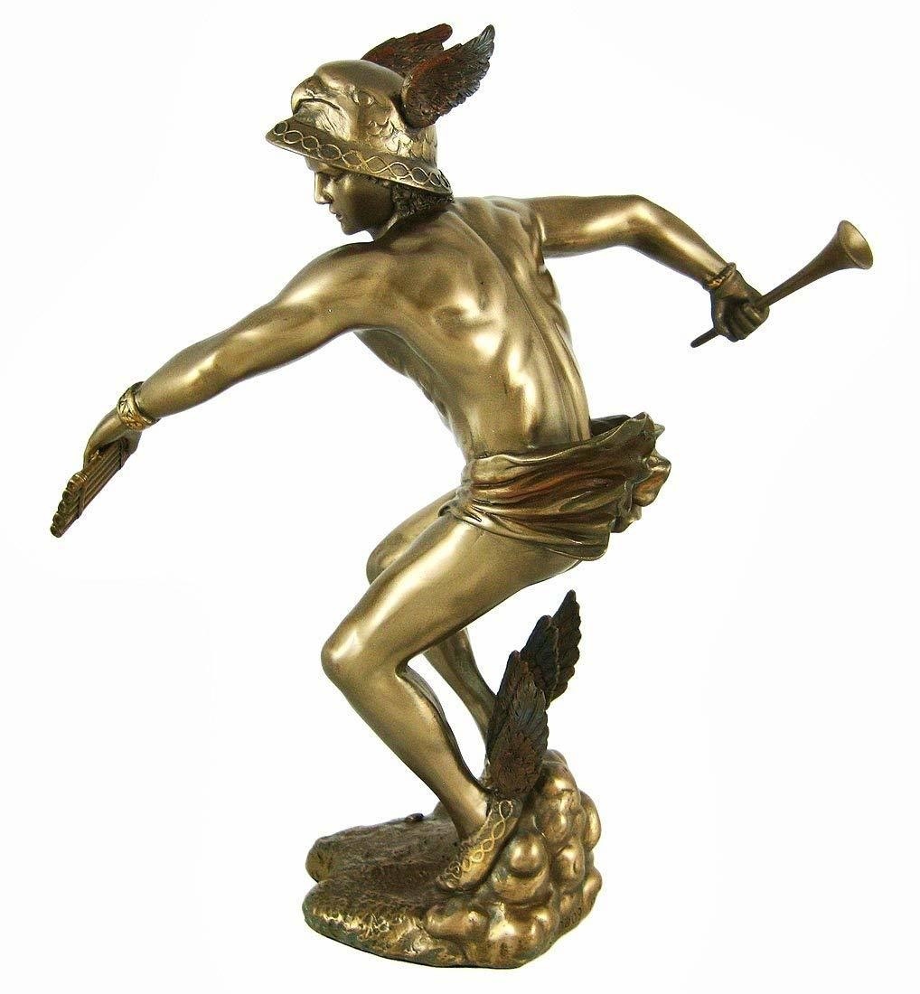���ꥷ��� �إ�᥹���ޡ�����꡼ �֥������ž夲Ħ��/ Greek God Hermes Bronzed Finish Statue Mercury Luck��͢���ʡ�