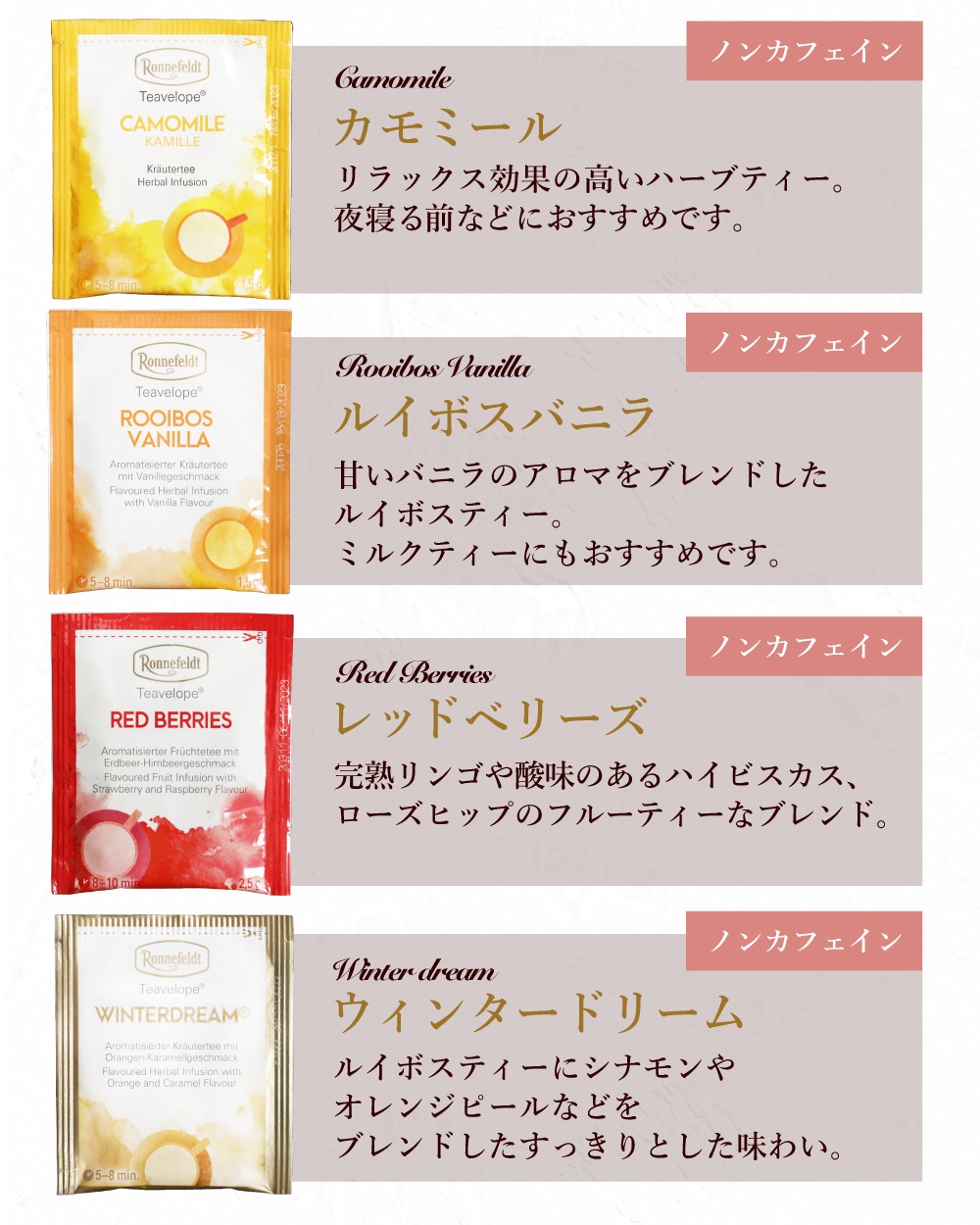 【メール便】ロンネフェルト 選べるメッセージカード付き ティーバッグプチギフト