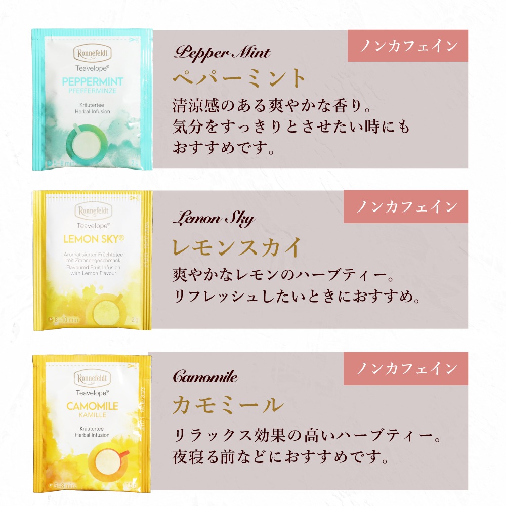 ロンネフェルト ノンカフェイン高級紅茶を楽しむセット