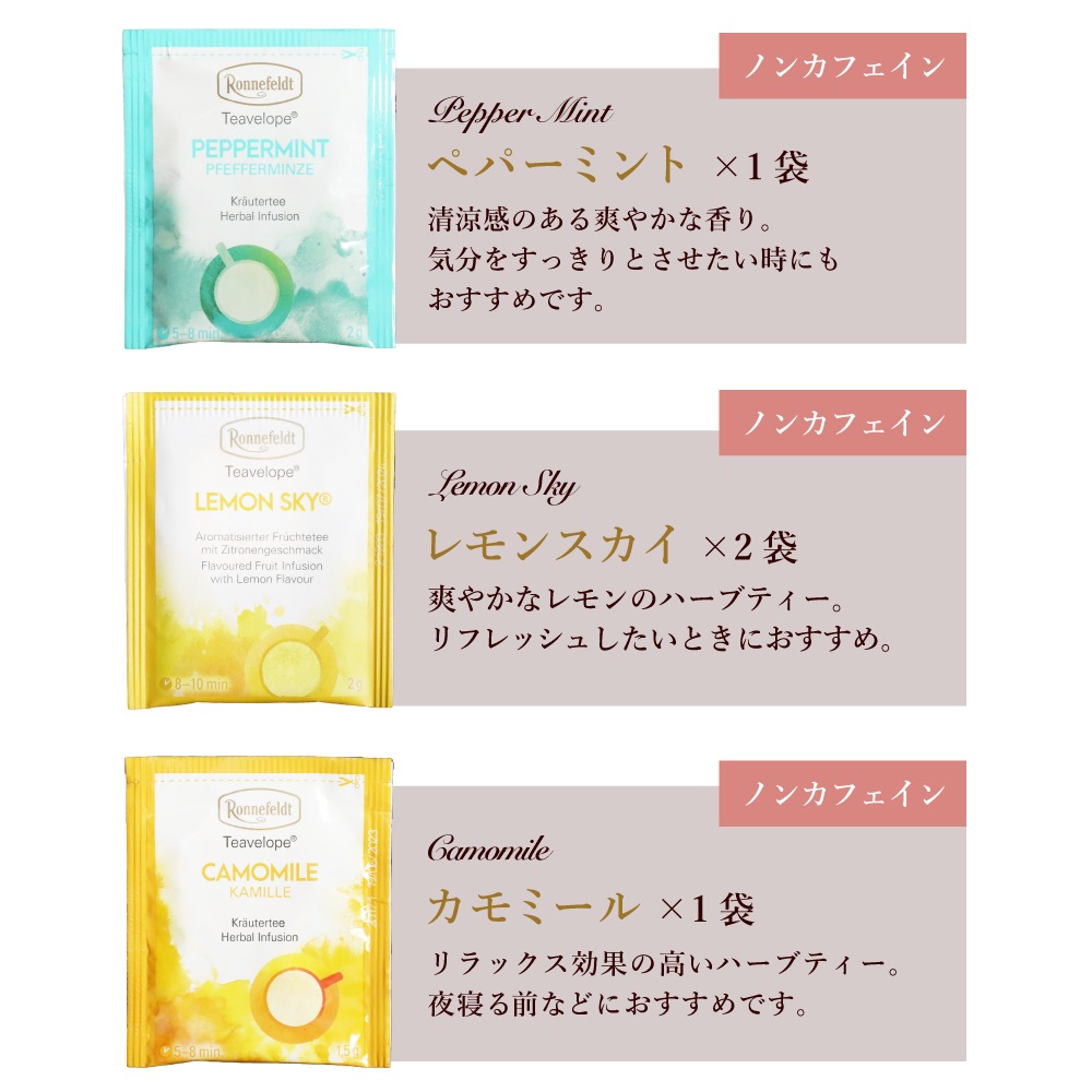 【メール便】ロンネフェルト ティーバッグトレイとノンカフェインティーバッグのプチギフト