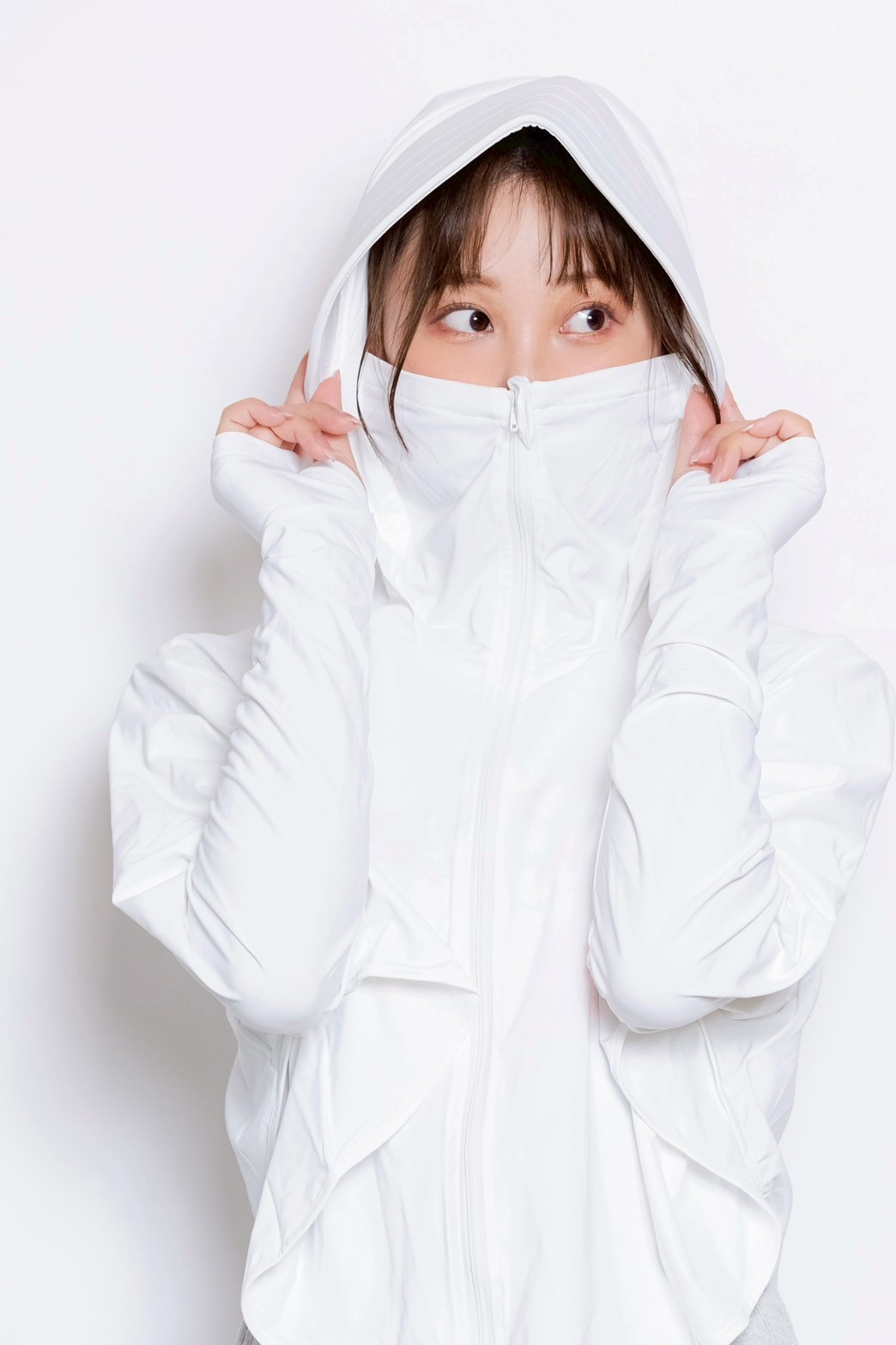 REIRIE MOONジップパーカー 白 レースラインジップパーカー