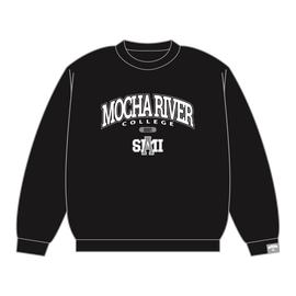 MOCHA RIVER College Logo Sweatshirt BLACK