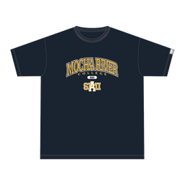 MOCHA RIVER College Logo T-shirt NAVY