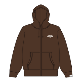 MOCHA RIVER College Logo Full Zip Hoodie BROWN