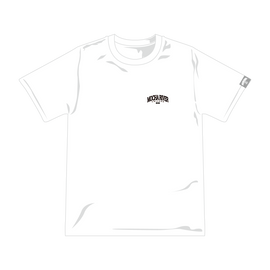 MOCHA RIVER College Logo Under Construction T-shirt WHITE