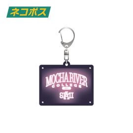 MOCHA RIVER College Logo Neon Sign Style Keychain PINK