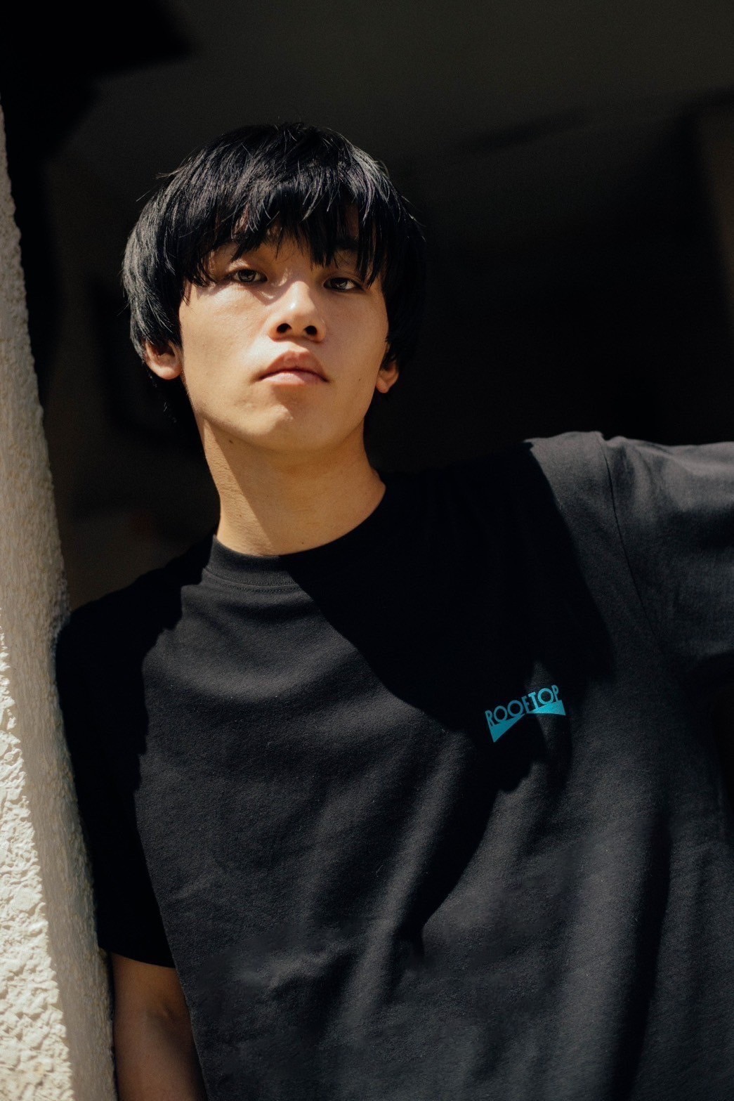 ROOFTOP T-shirt BLACK/LIGHT BLUE