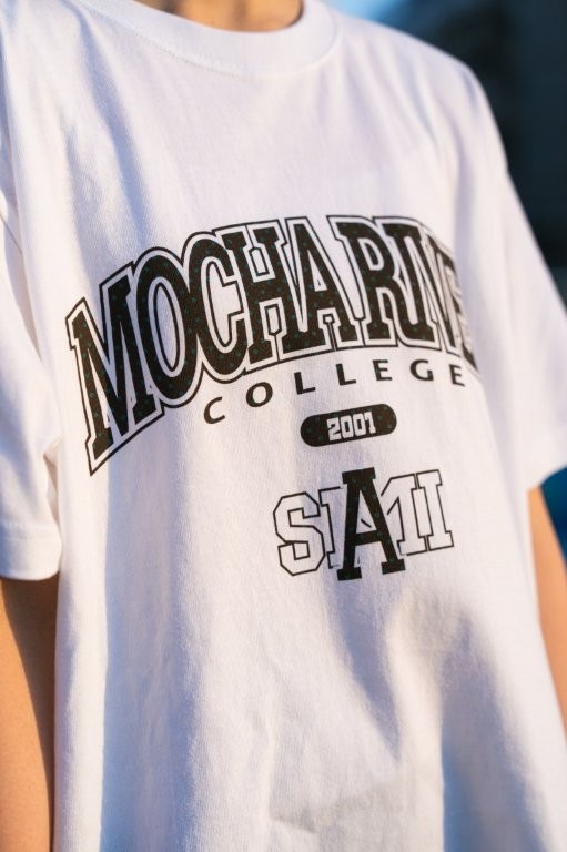 MOCHA RIVER College Logo Dot T-shirt CHOCOMINT Set