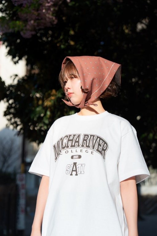 MOCHA RIVER College Logo Dot T-shirt CHOCOMINT Set