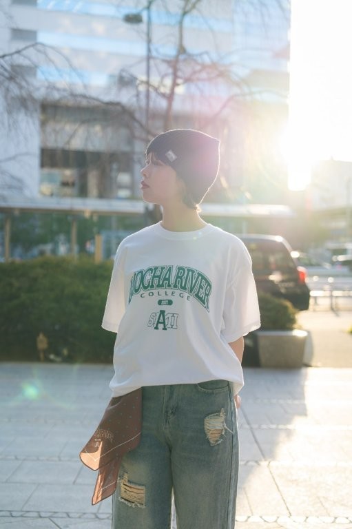 MOCHA RIVER College Logo Dot T-shirt CHOCOMINT Set