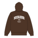 MOCHA RIVER College Logo Full Zip Hoodie BROWN