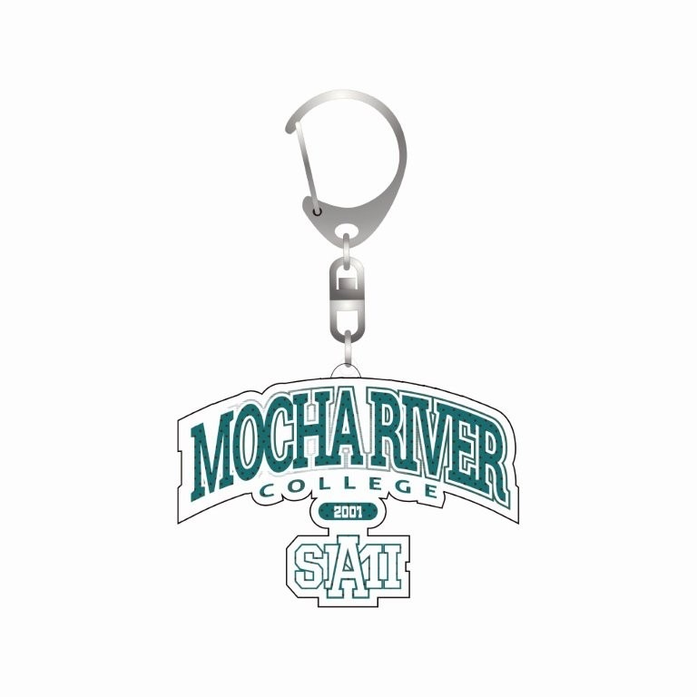MOCHA RIVER College Logo Dot Acrylic Keychain MINT