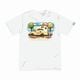 MOCHA RIVER Food Delivery Vehicles T-shirt VANILLA WHITE