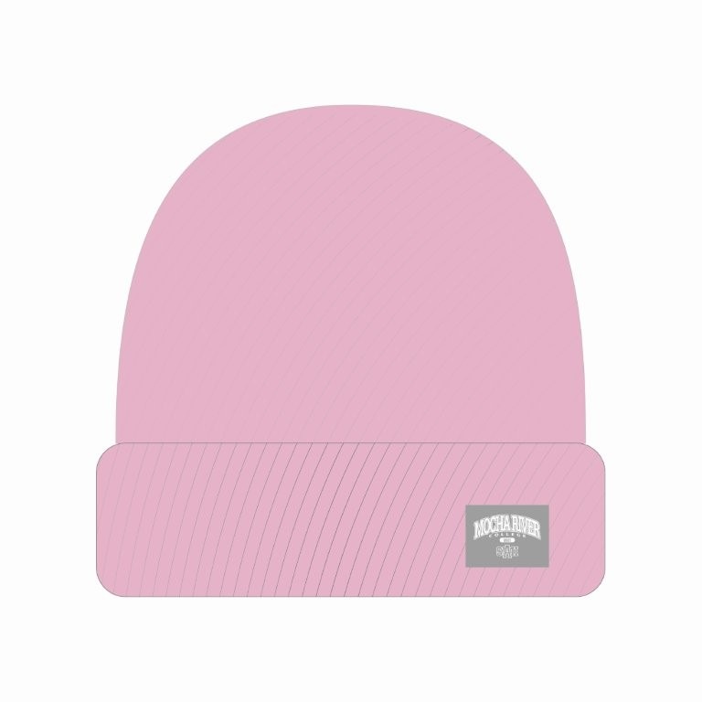MOCHA RIVER College Logo Beanie PINK