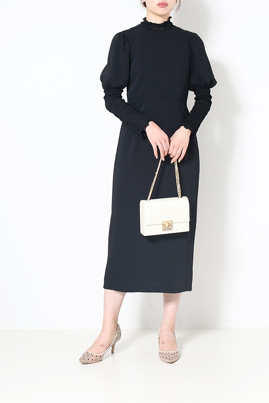 ニットレースコンビドレス