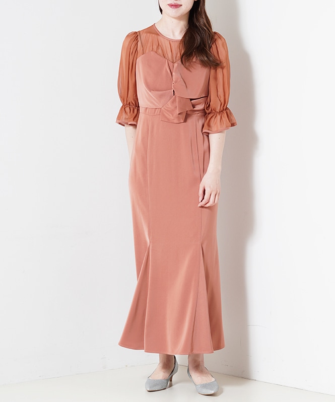 バックレースドレス■