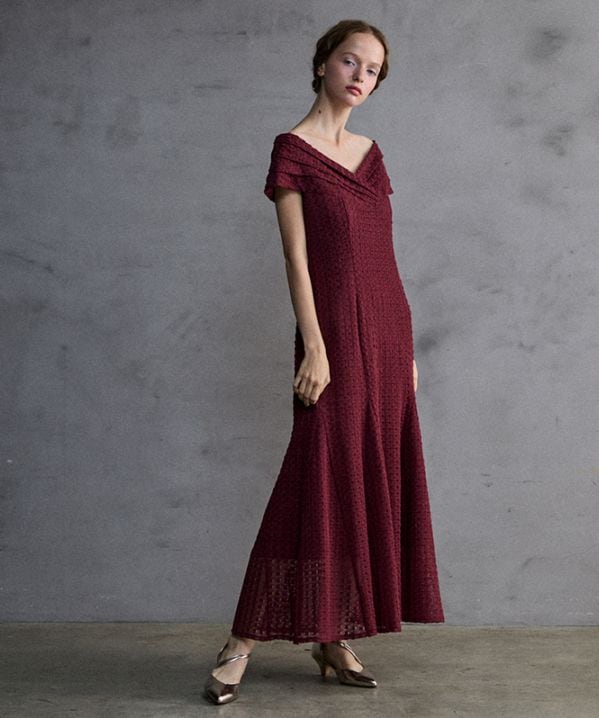 かぎ編みレースワンピース