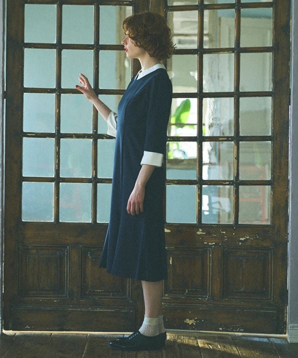 衿付きマーメイドワンピース