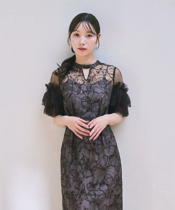key neck embroidery dress | ALL ITEM | ROOM903 online