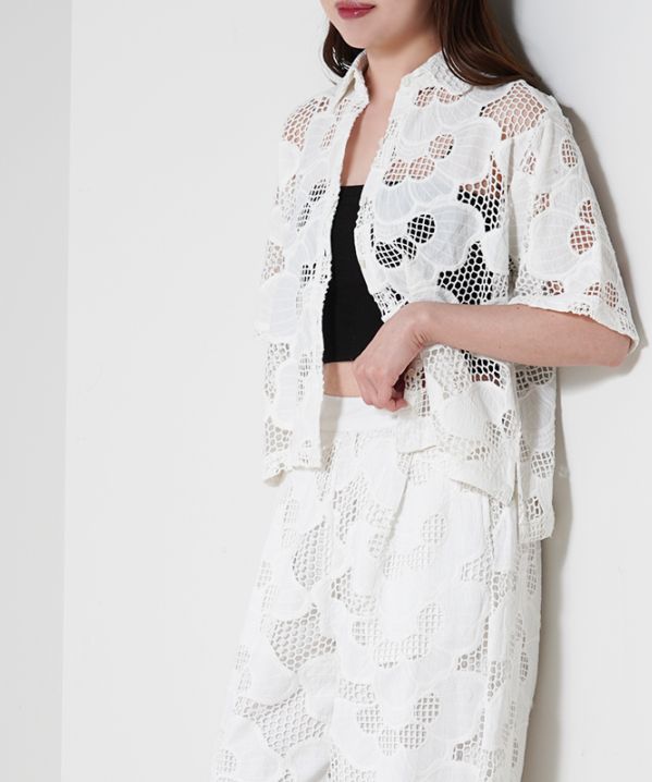 TORRAZZO DONNA 【INDIA】Cutwork Lace Shirt