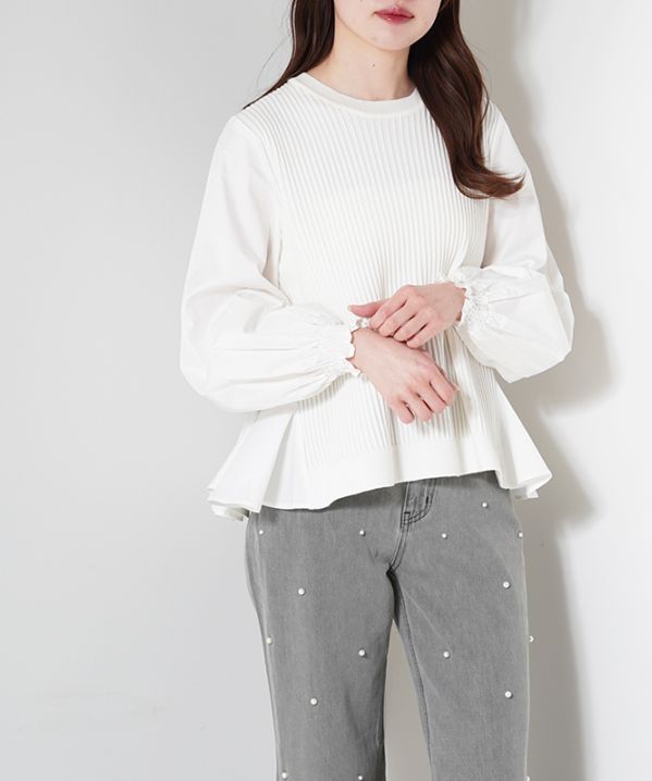 TORRAZZO DONNA リブニットドッキングトップス