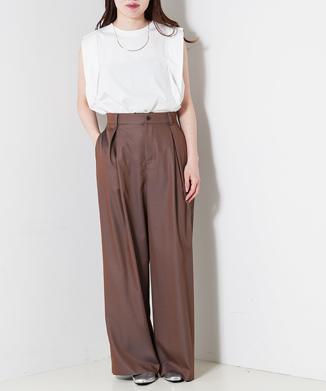【 開梱 設置?無料 】 ma ROOM903 | PANTS,ワイドパンツ | ワイドタックパンツ couleur パンツ