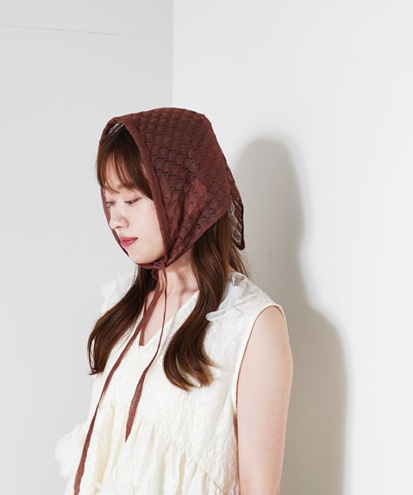 sheer knit babushka | FASHION GOODS,スカーフ・マフラー