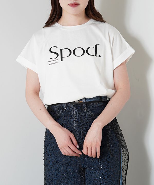 Vingtrois ドライタッチコットンSPODロゴTシャツ