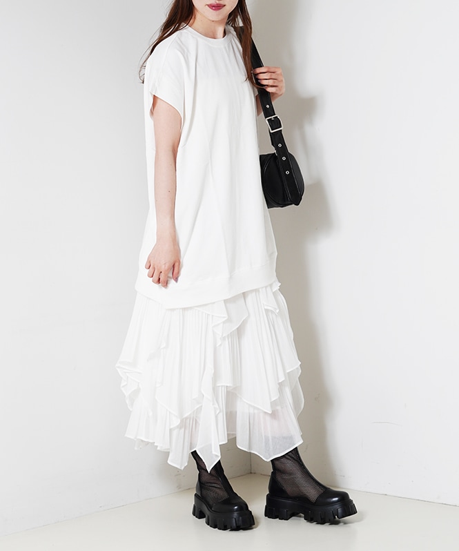SUGAR ROSE タックスリーブチュニックプルオーバー