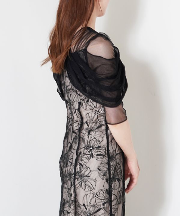 ANDRESD tulle drape spangle dress