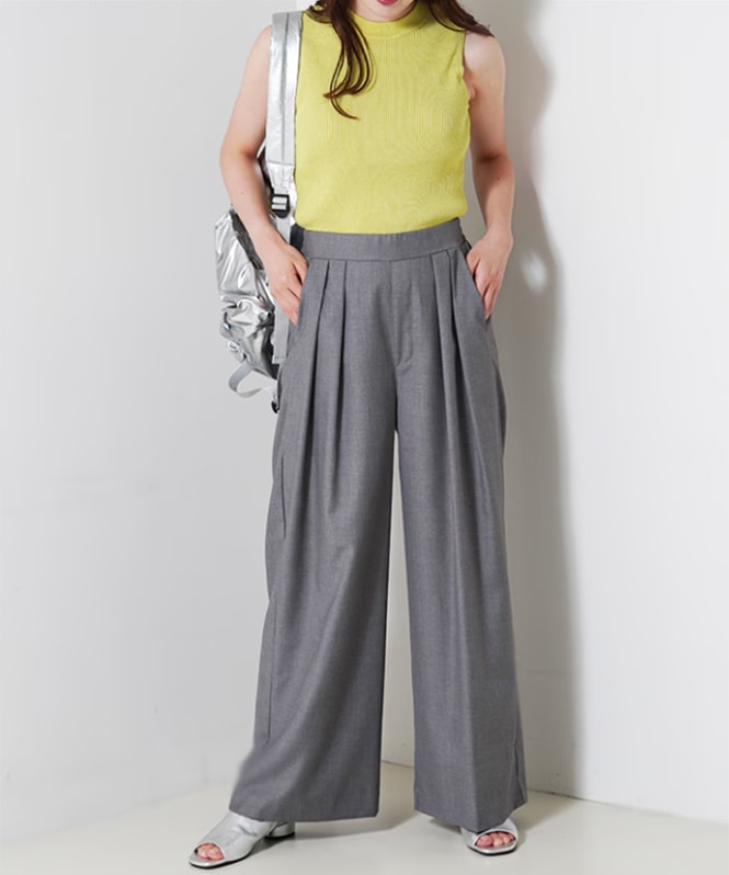 TRハイウェストストレートパンツ